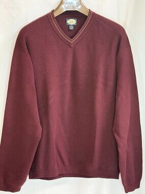 Tommy Bahama Men's V-Neck Long Sleeves Pullover Sweater - Maroon - XXL